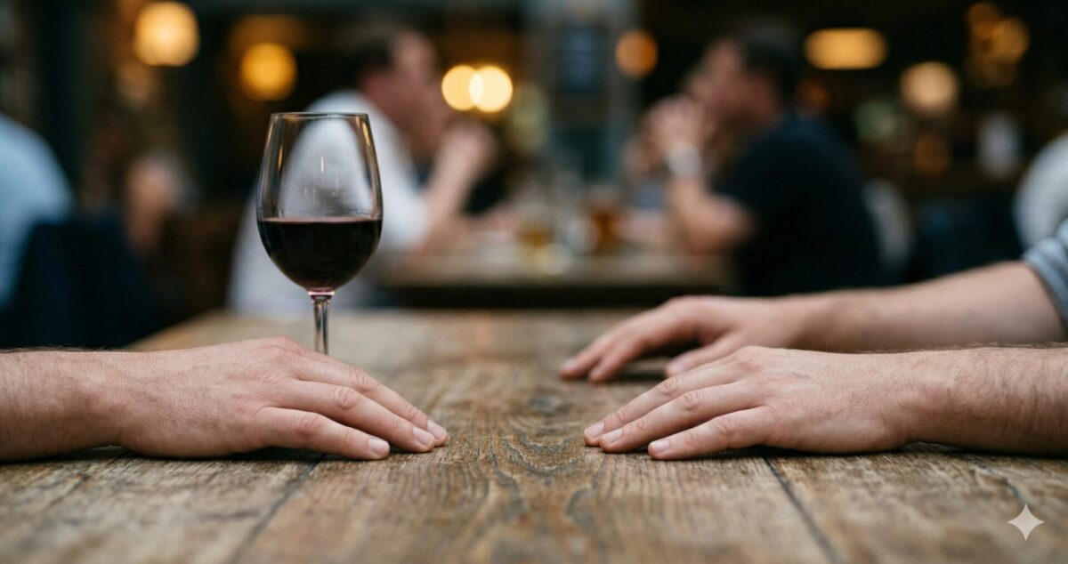 Ontspannen mannelijke energie bij het flirten